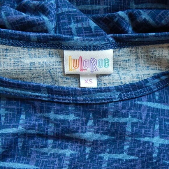 Lularoe Blue Purple Ana Star Print Long Ana Maxi Unicorn Elbow Sleeve Dress XS - Picture 4 of 4